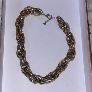 Gold and Silver Chain Linked short necklace.